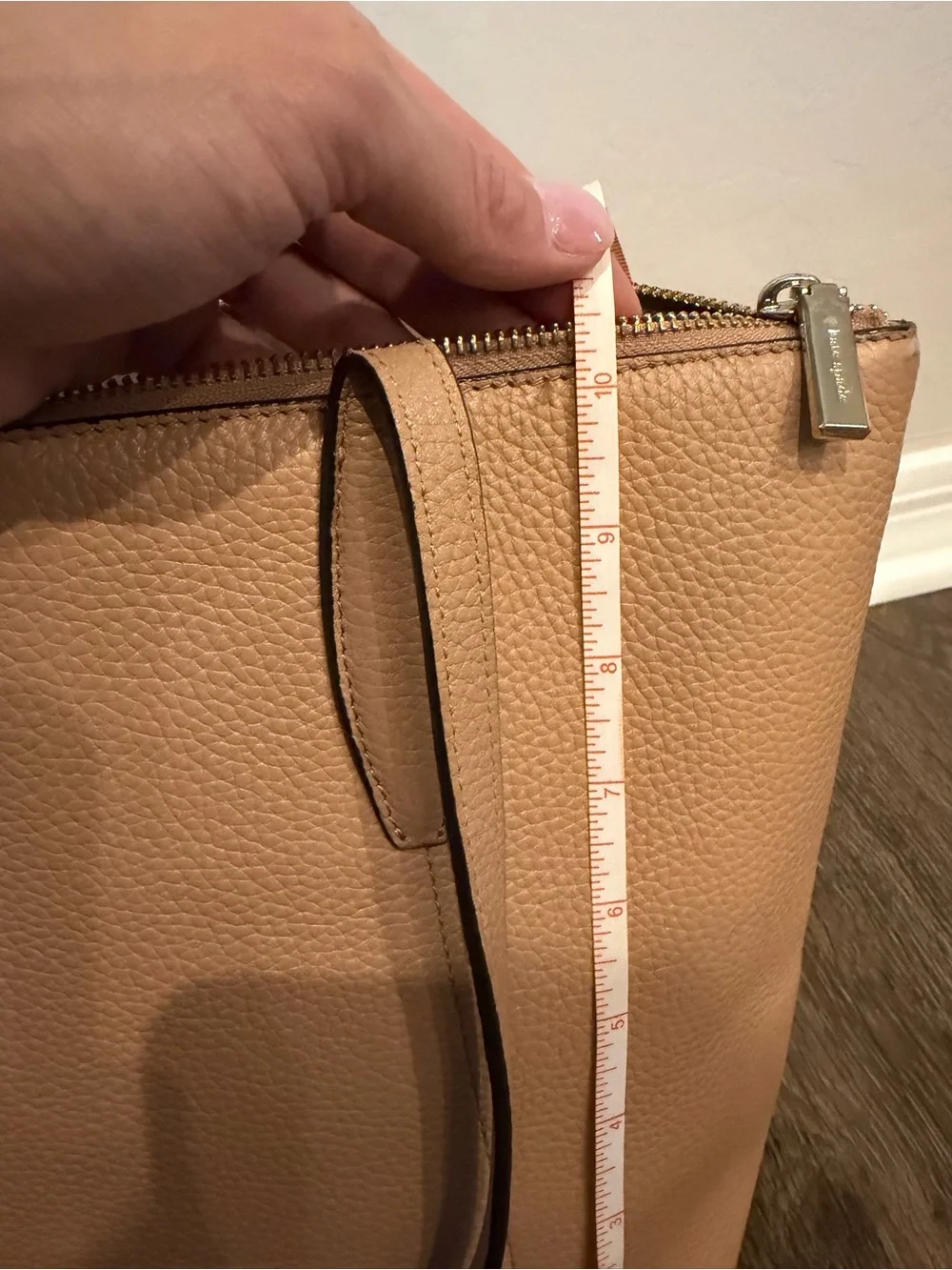 kate spade Pebbled Leather Tote in tan
